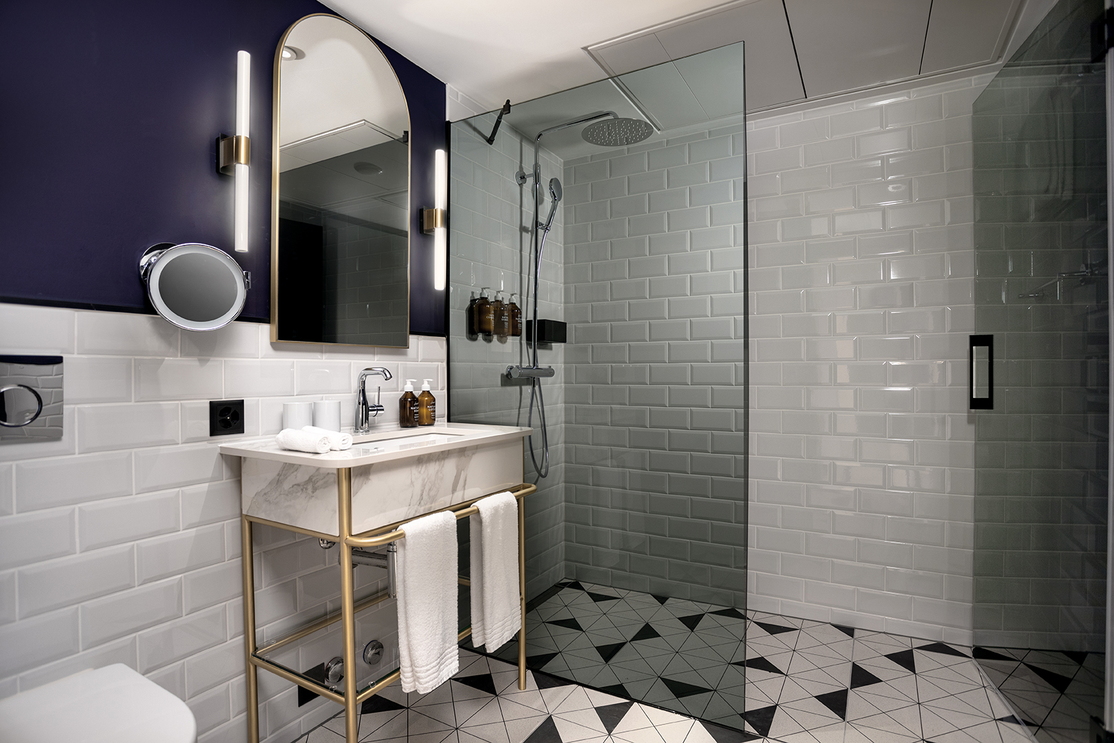 Bathroom amenities at Neues Schloss Privat Hotel Zurich